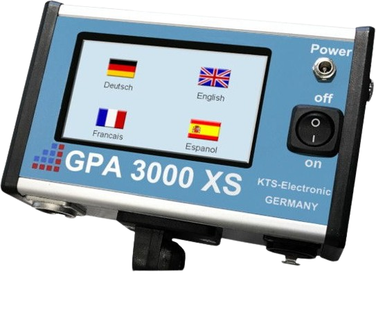 GPA 3000 XS electronic unit - Language menu